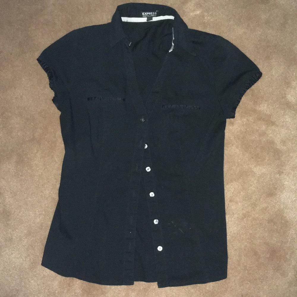 BOGO Express stretch black button up blouse